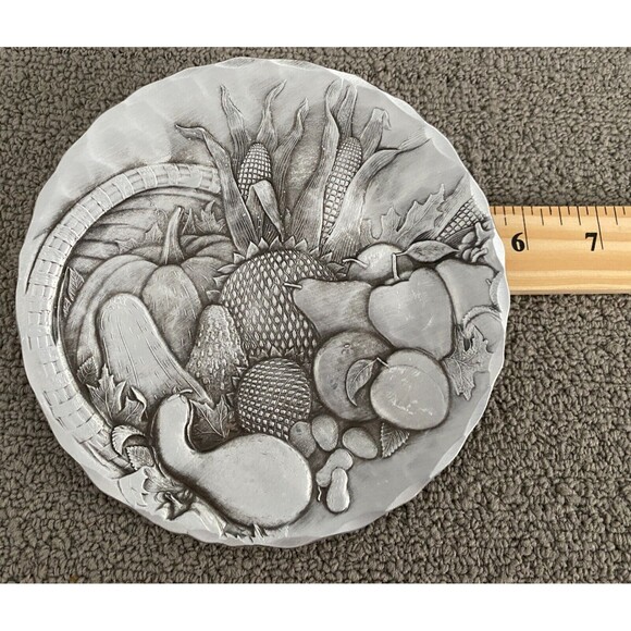 The Forge Hand Hammered Silver Fruit Design Small Decorative Plate - Picture 7 of 7